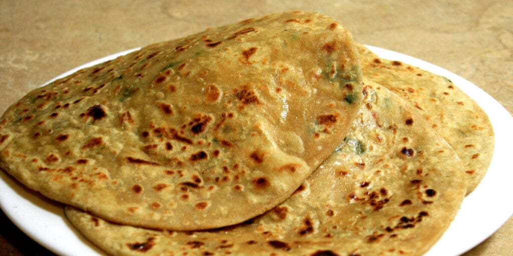 Jowar onion radish phulka