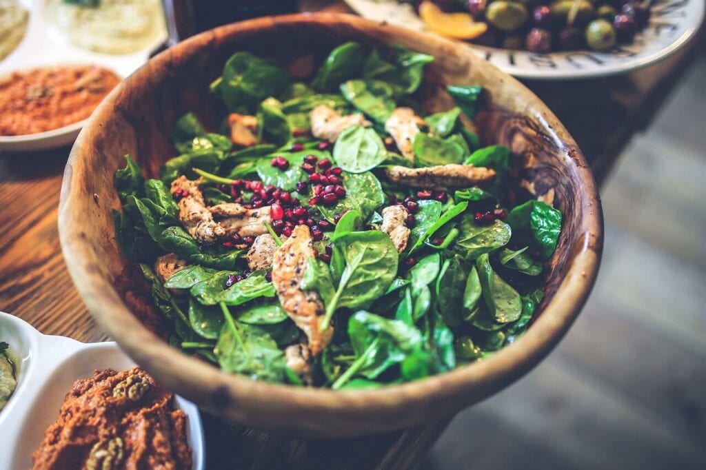 Pomegranate peanut salad