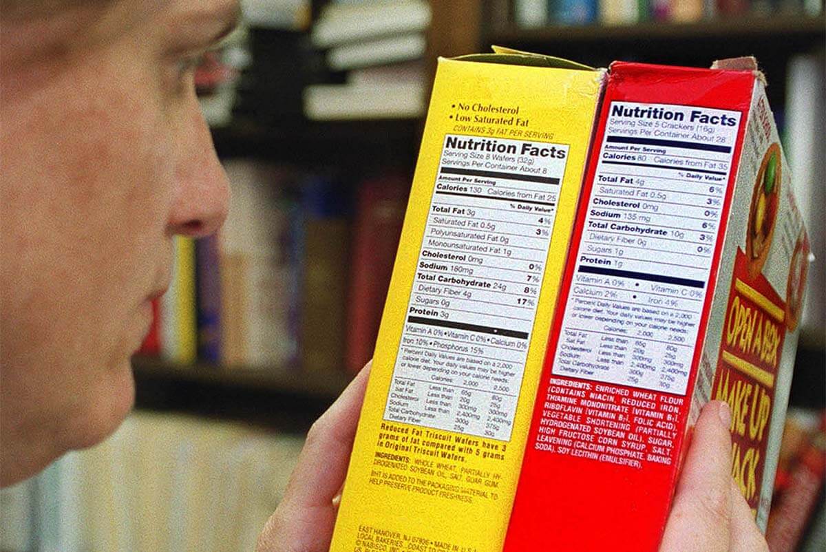 Nutrition facts food label