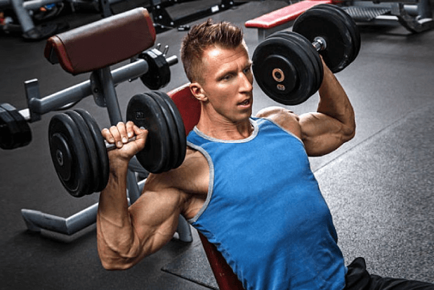 Overhead press for toning arms