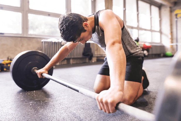 A person getting tired while doing workout