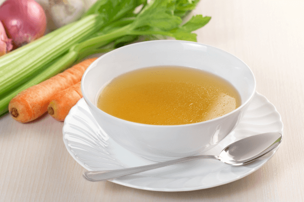A picture of clear soup A picture of clear soup