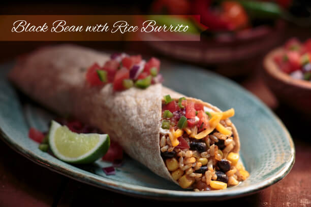 Crispy Black Bean with Rice Burrito