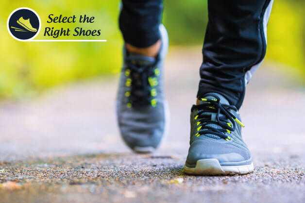 Select the right shoes for walking