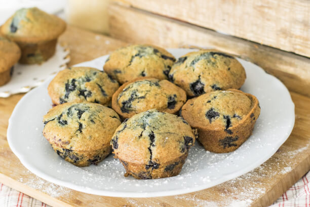 Banana and blueberry muffins