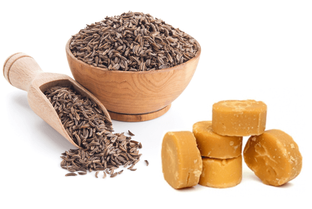 Cumin Seeds and Jaggery