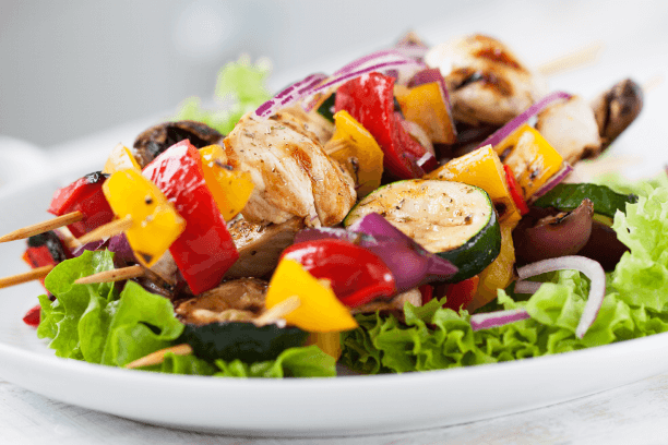 Grilled chicken kebabs