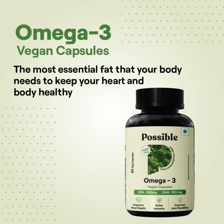 Vegan Omega3 1000 mg 300 mg EPA 100 mg DHA Good for Heart, Joints, Brain & boosts immunity