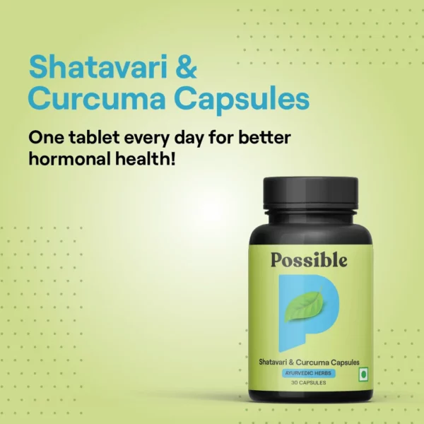 Shatavri Curcuma Capsules Herbal Product For Hormonal Health
